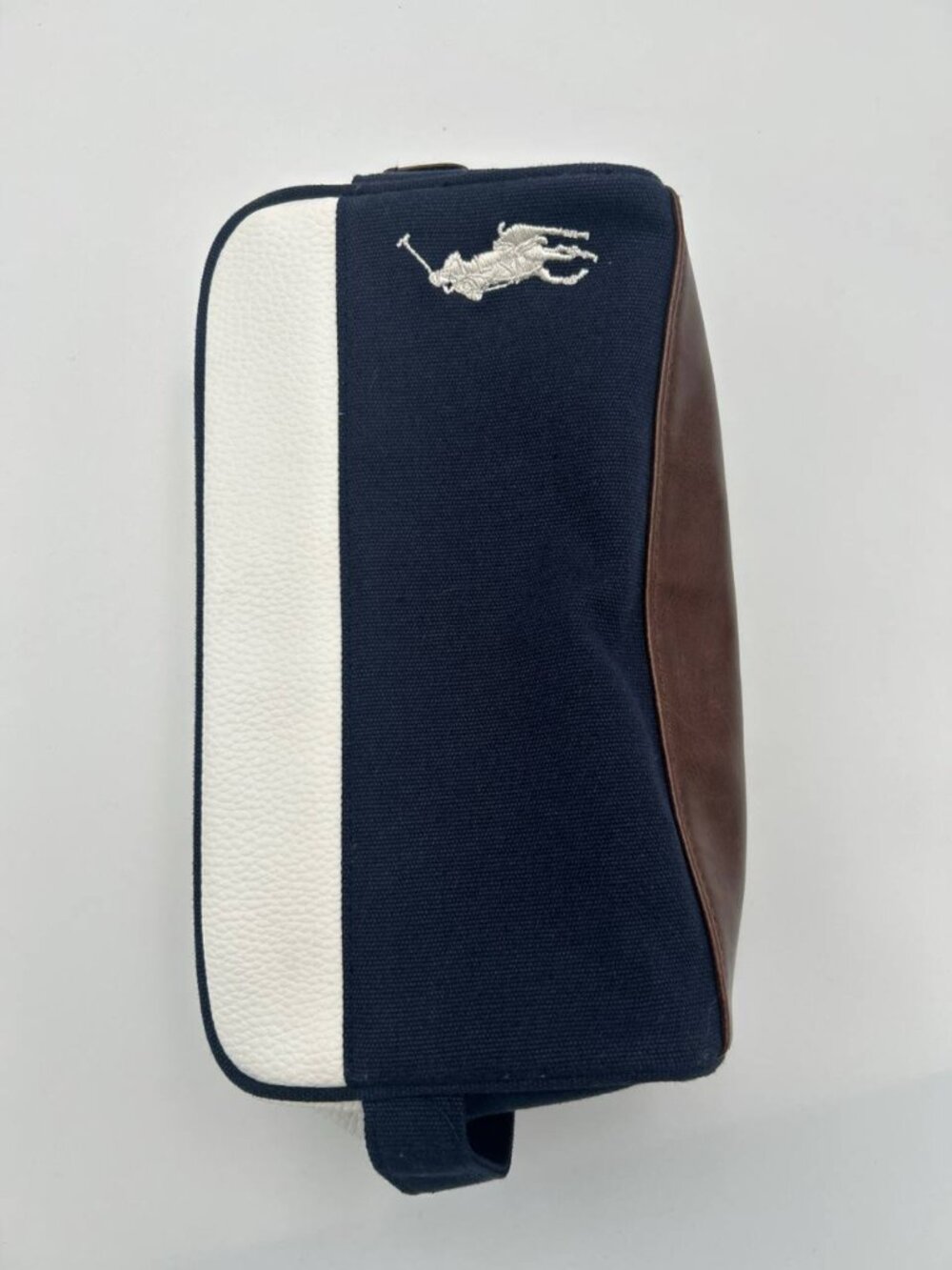 Polo Ralph Lauren Navy White Brown Travel Toiletry Bag